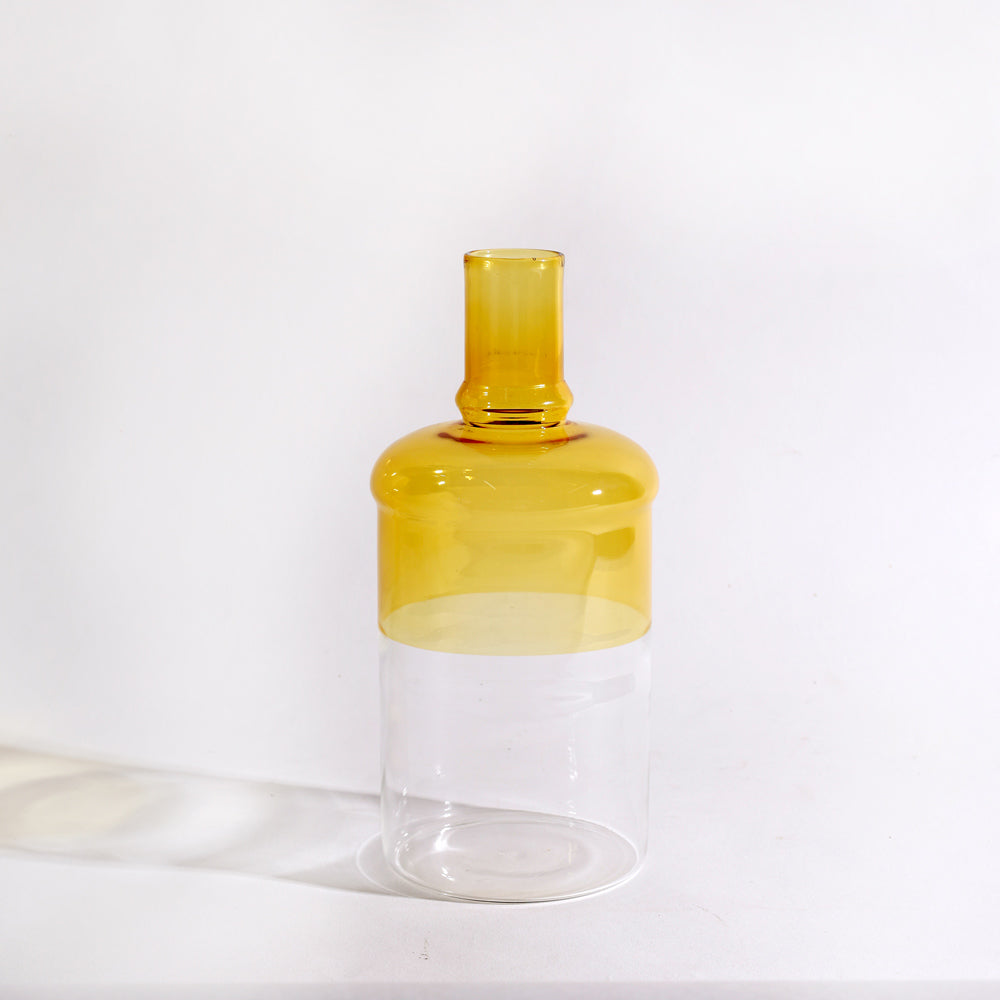 Laguna Bottle Vase Medium - Clear Yellow