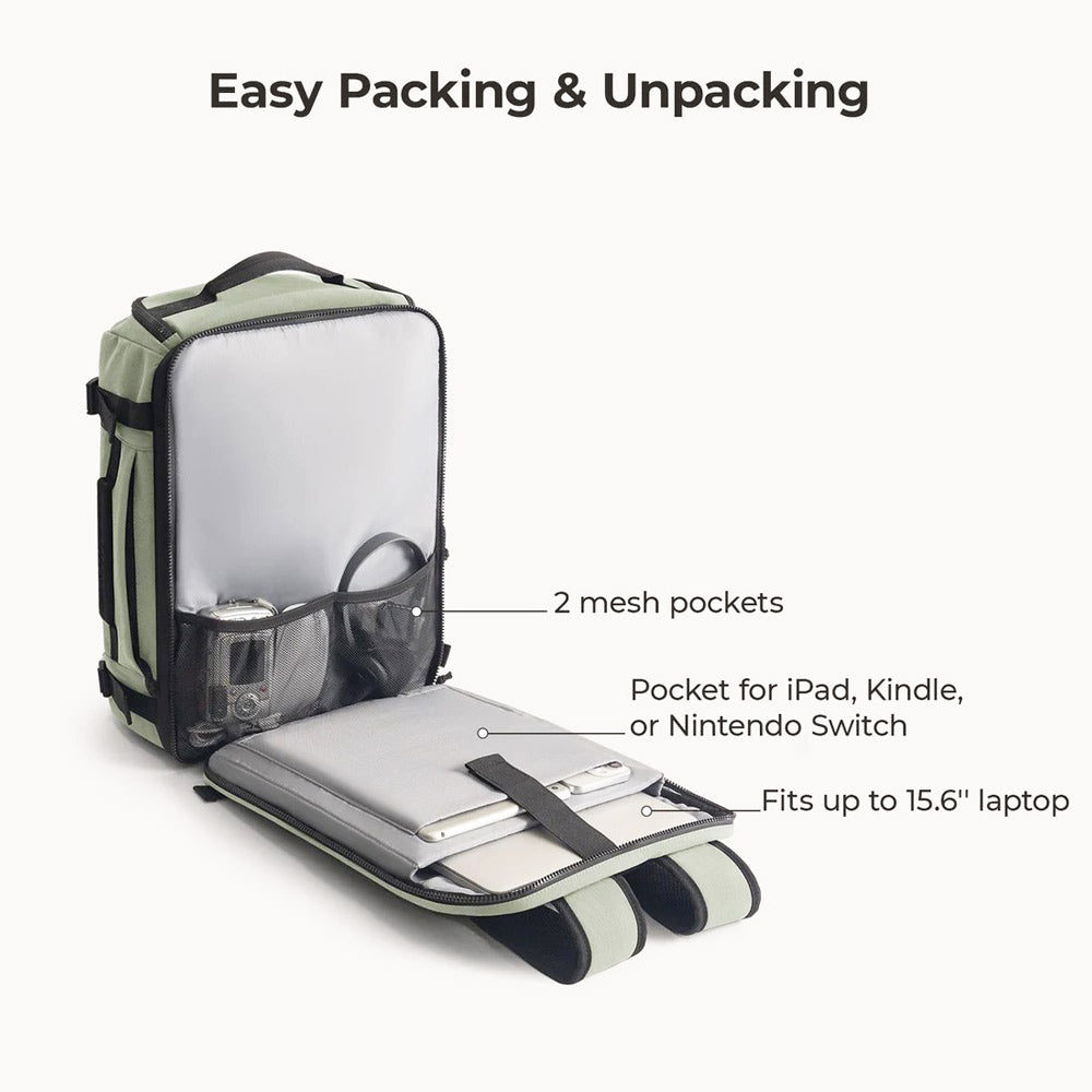 Carry-On Travel Backpack 28L - Green