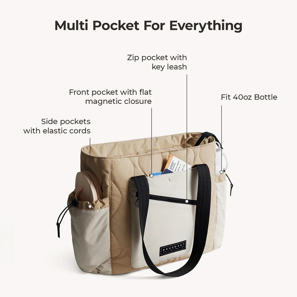 Paz Laptop Tote Bag 23L - Beige