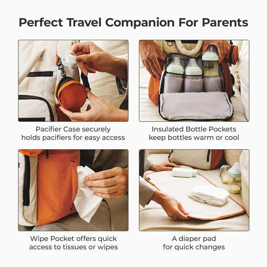 Walker Diaper Backpack - Tangerine