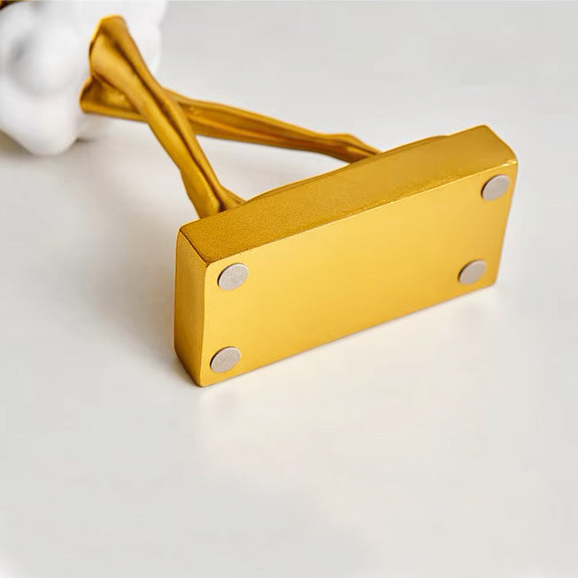 Ballerina Figurine Sculpture - Gold White