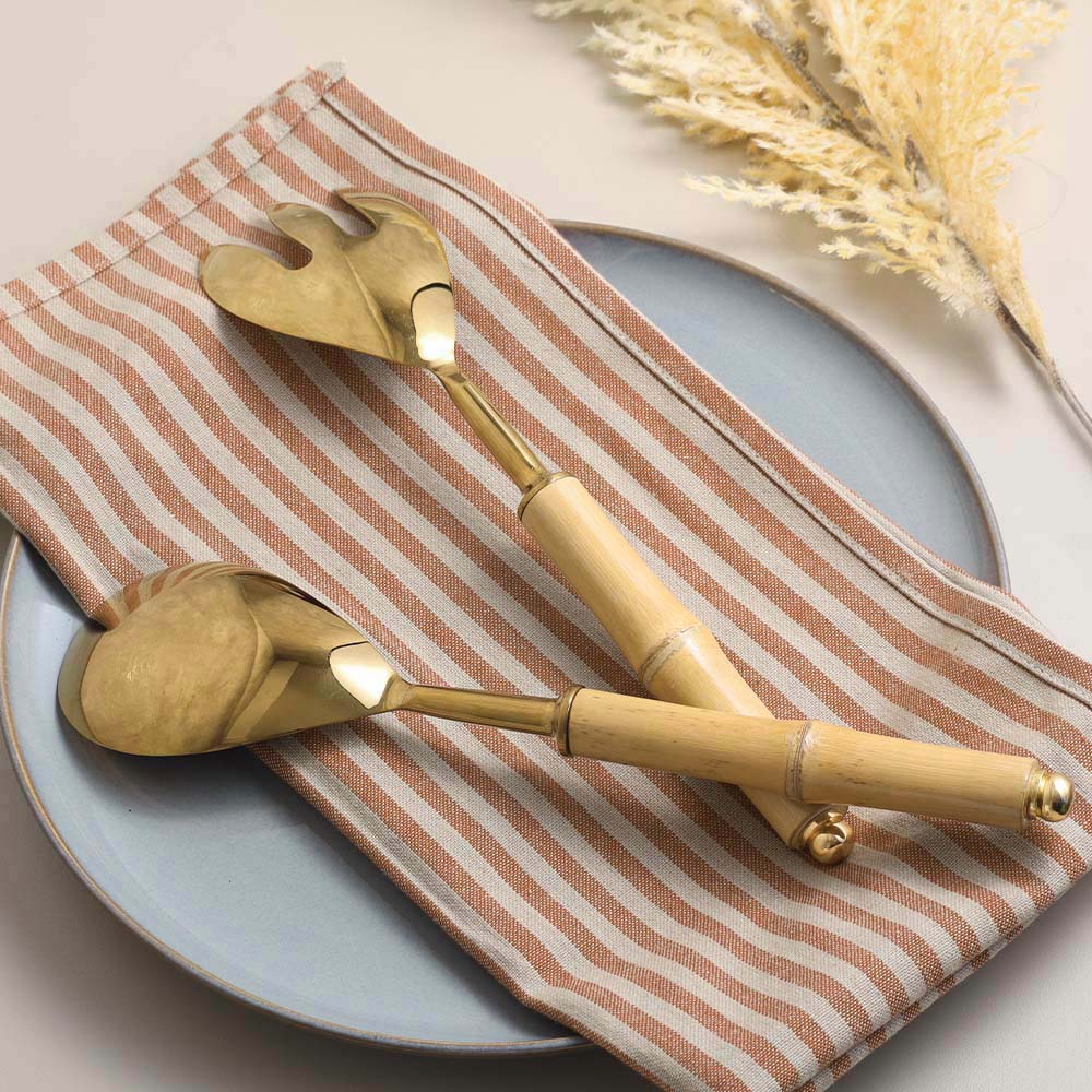 Bamboo Serving Set - Natural Gold