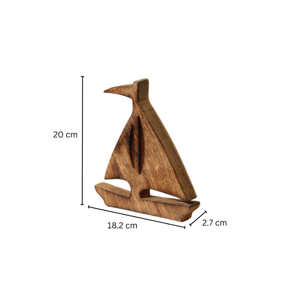 Barco Mango Wood Sculpture Small - Natural