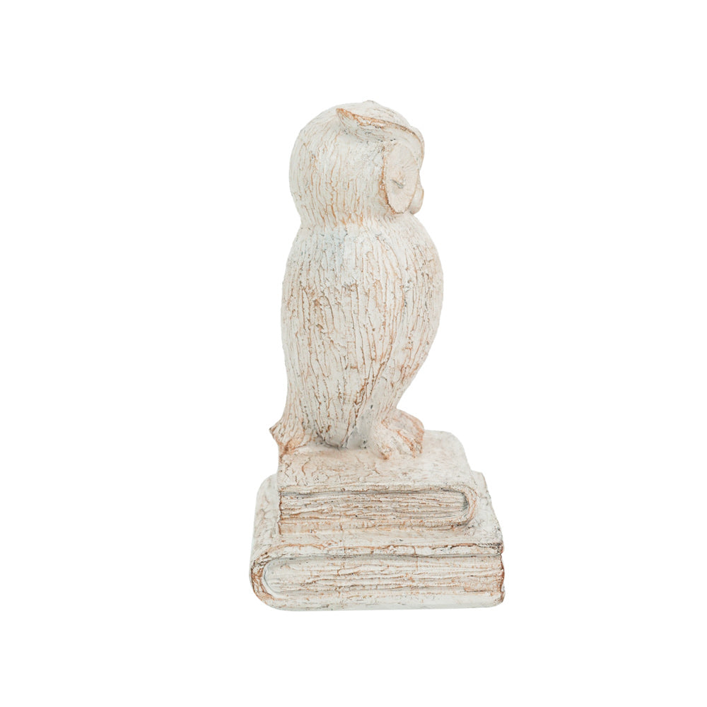 Barred Owl Bookends, Set of 2 - Vintage White