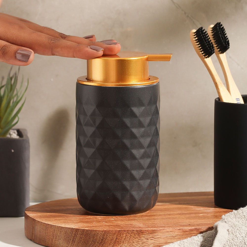 Barrel Soap Dispenser - Black Gold