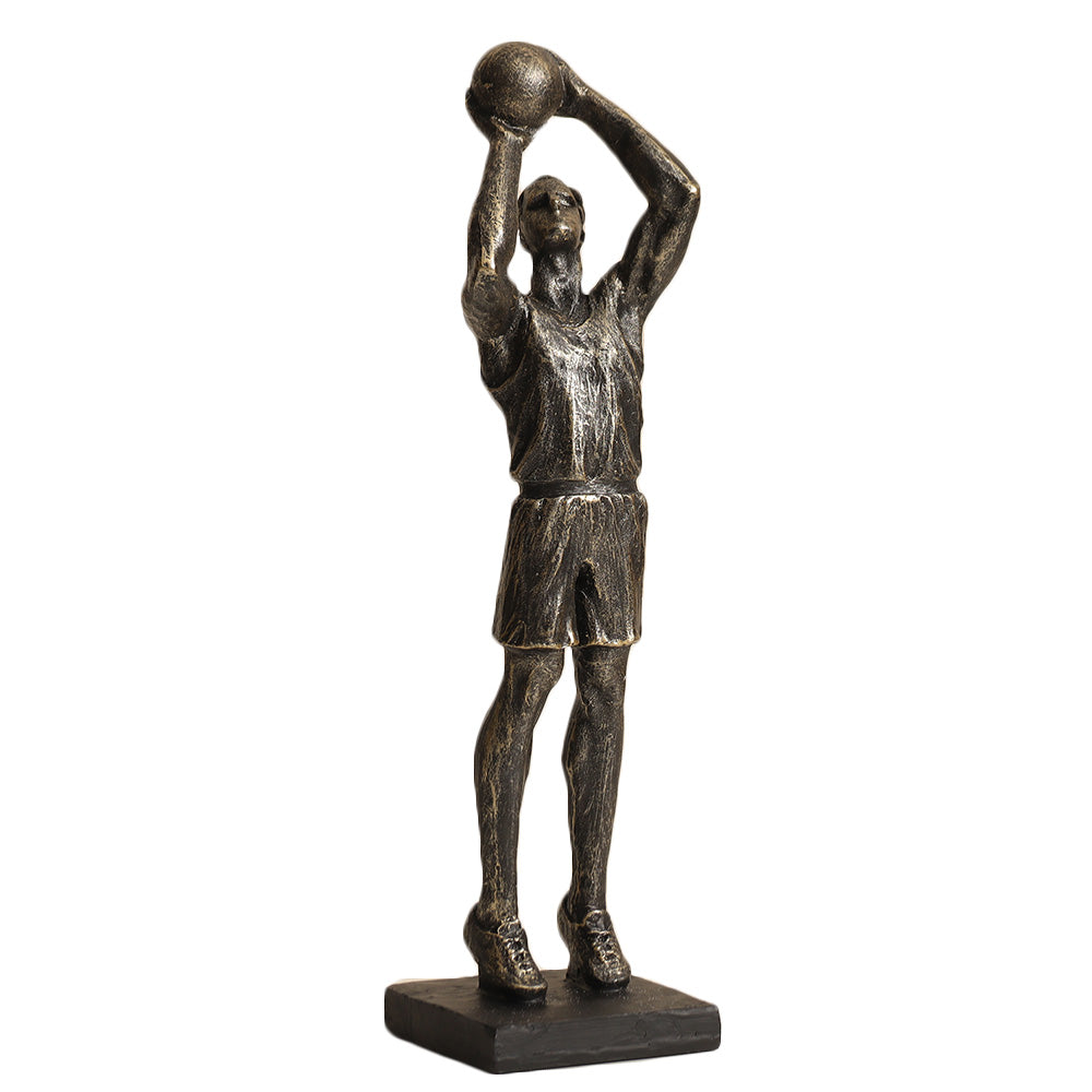 Basketball Player Sculpture Large - Charcoal Gold
