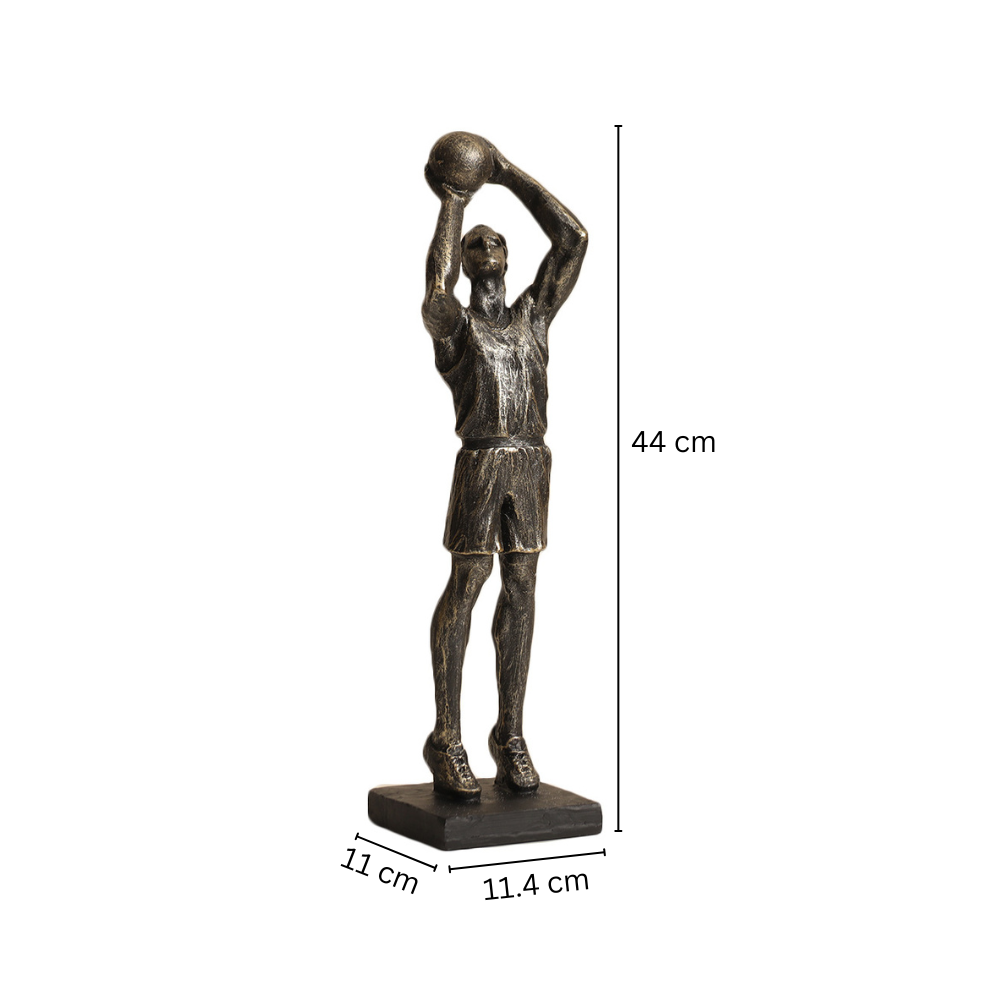 Basketball Player Sculpture Large - Charcoal Gold