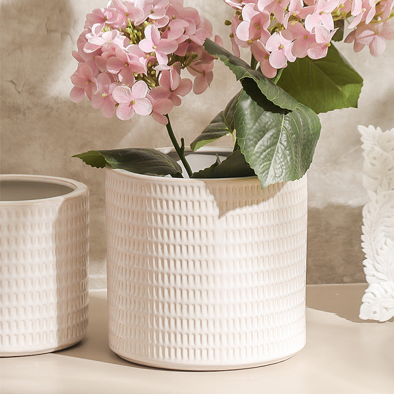 Batons Ceramic Planters, Set of 2 - Sandy White
