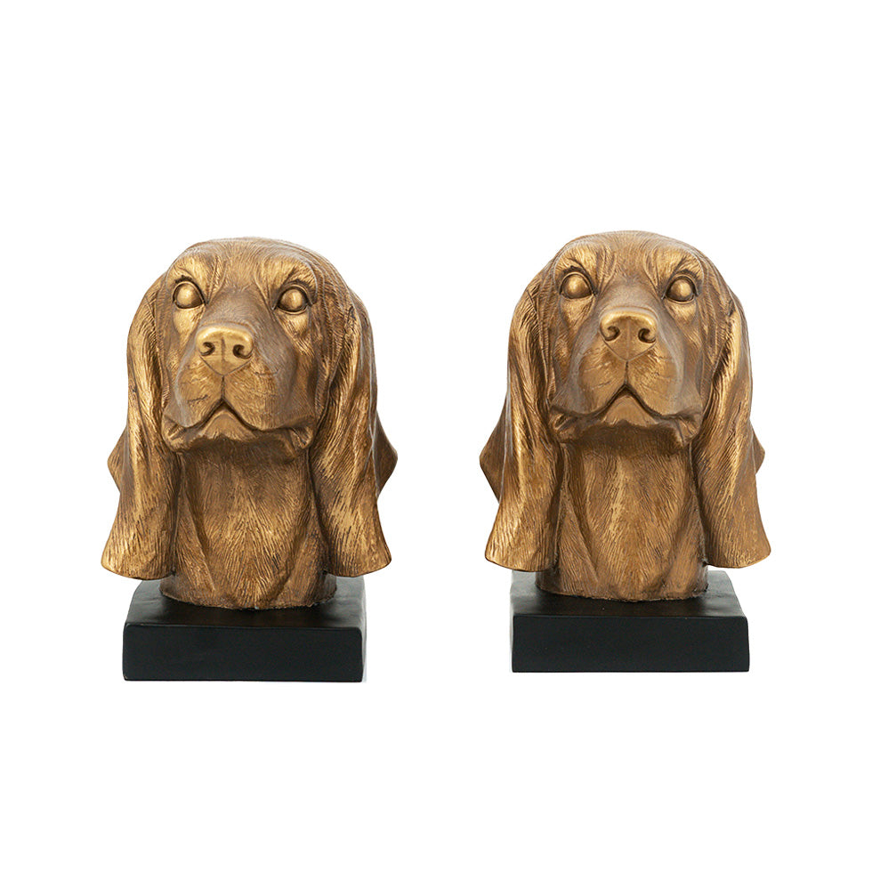 Beagle Bookends, Set of 2 - Bronze