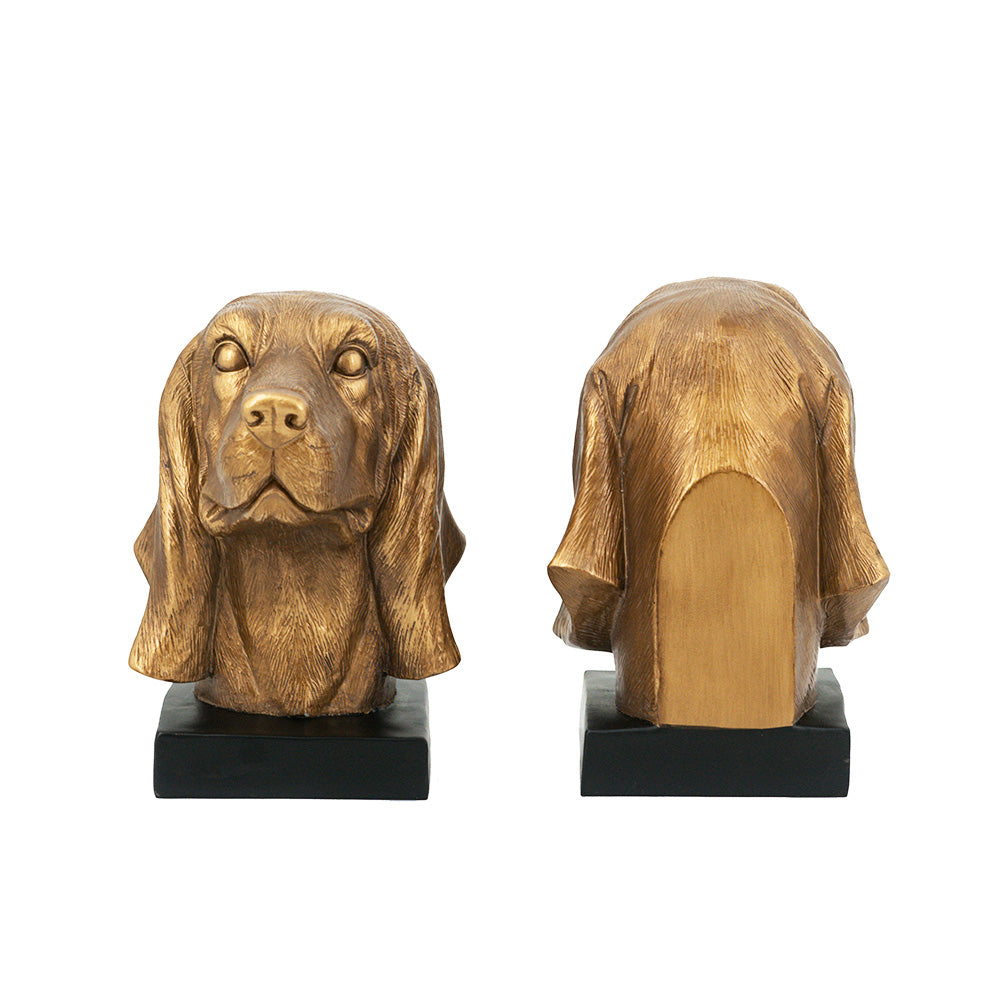Beagle Bookends, Set of 2 - Bronze