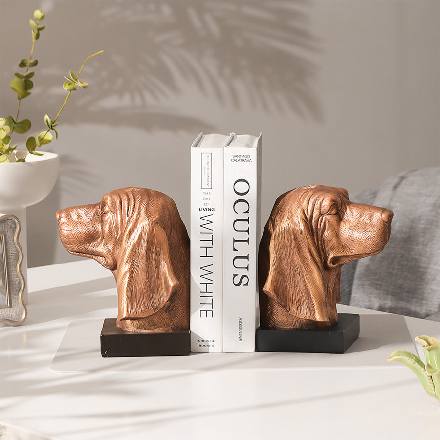 Beagle Bookends, Set of 2 - Bronze