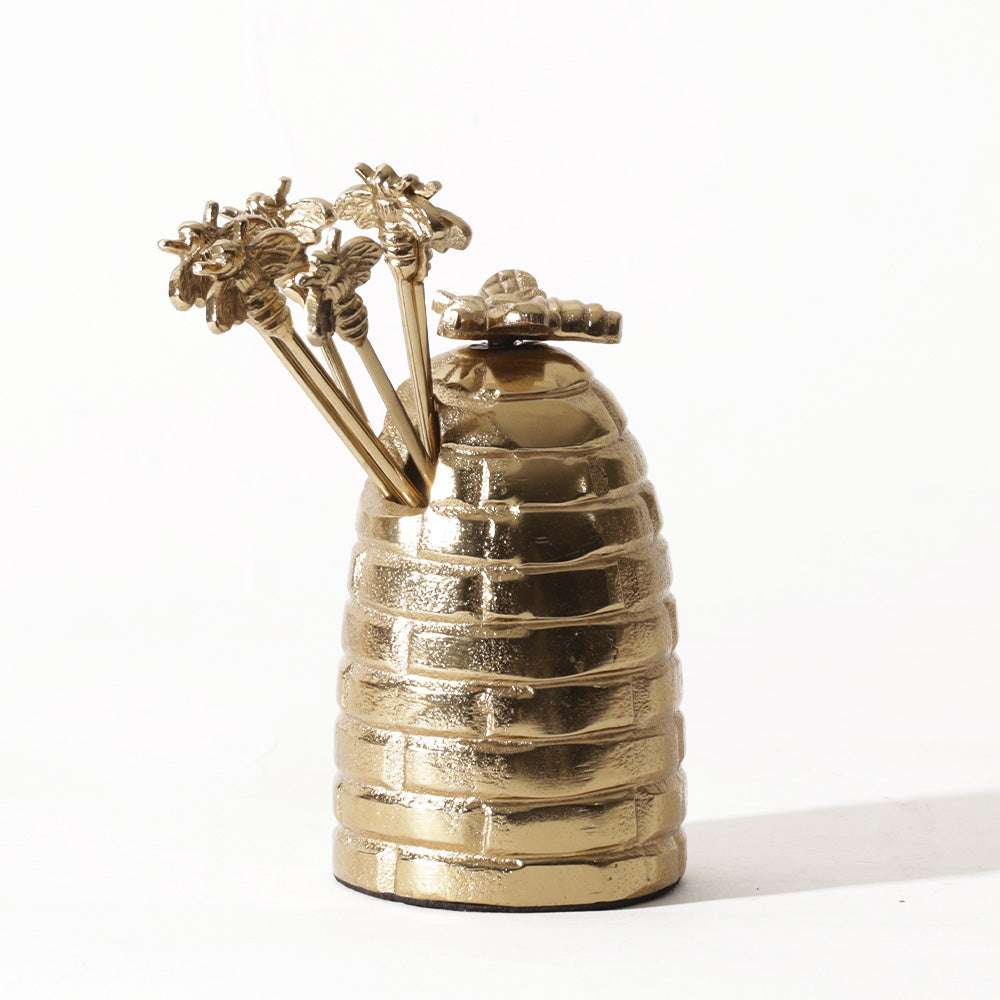 Beehive Metal Appetizer Picks, Set of 6 - Gold
