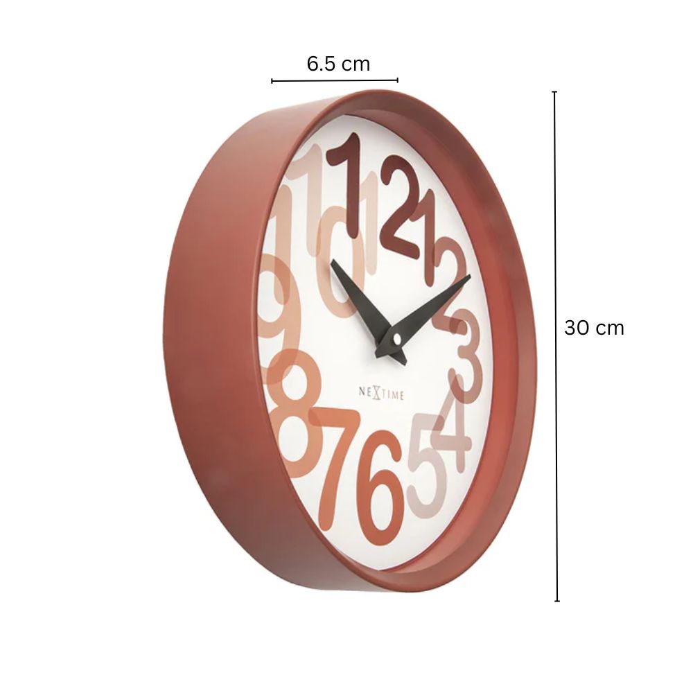 Big Number Wall Clock 30cm - Orange