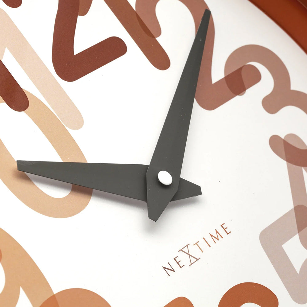 Big Number Wall Clock 30cm - Orange