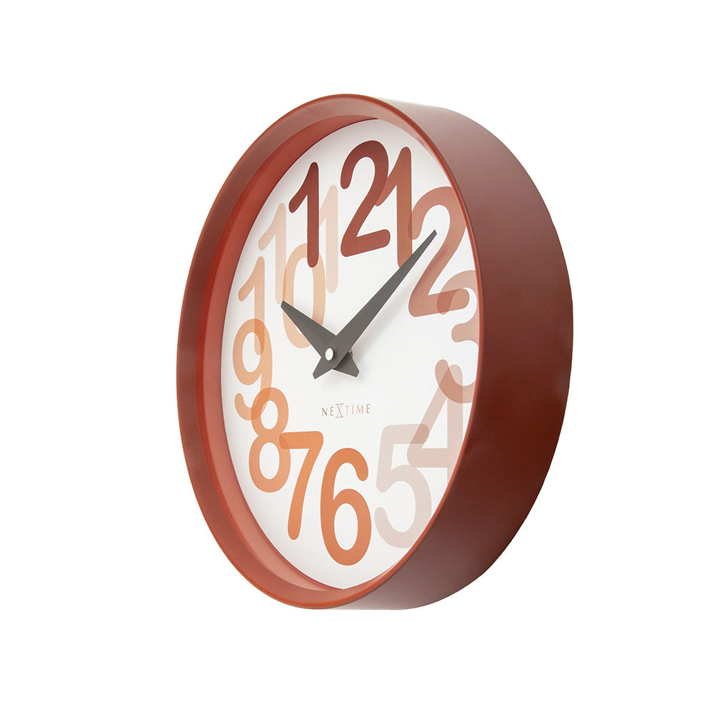 Big Number Wall Clock 30cm - Orange