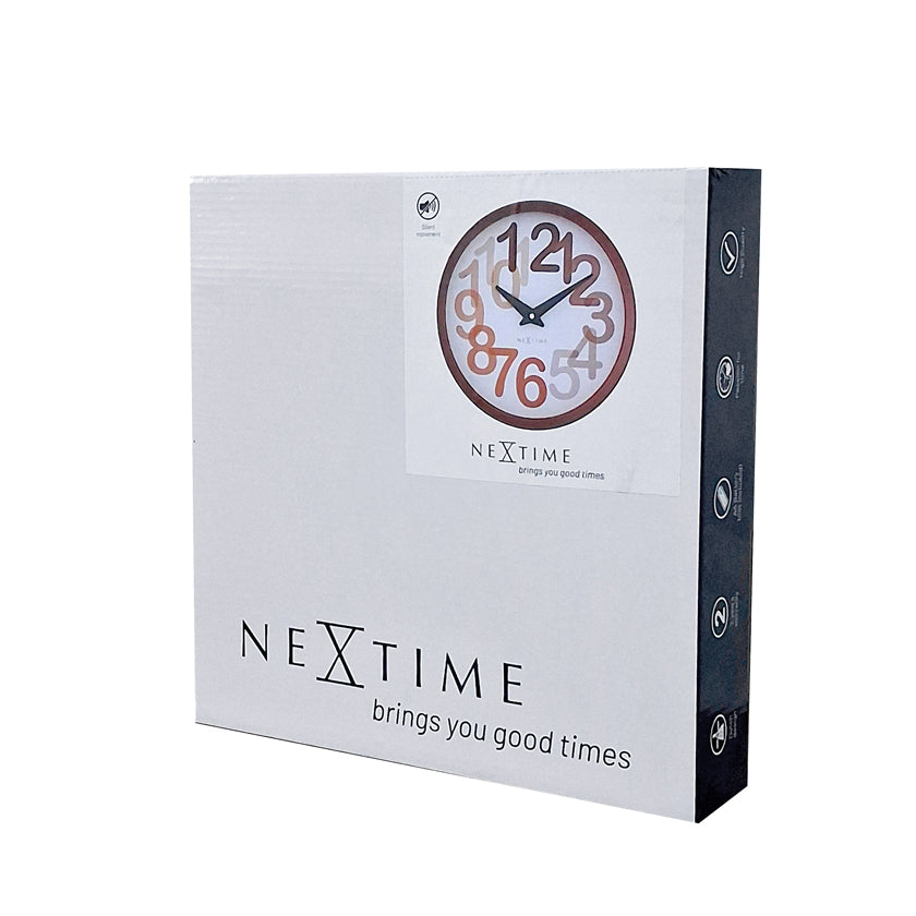 Big Number Wall Clock 30cm - Orange