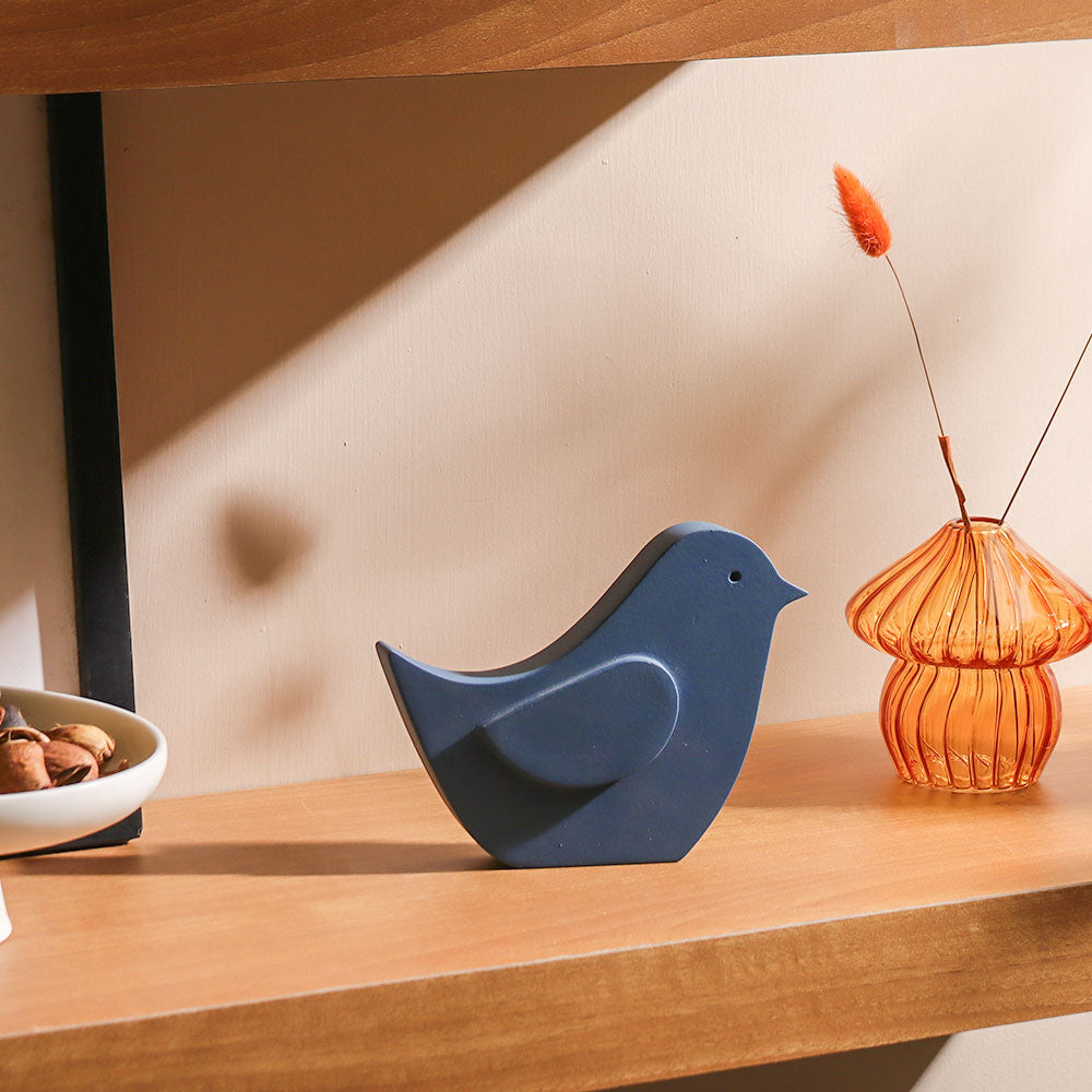 Bird Concrete Sculpture - Dark Blue