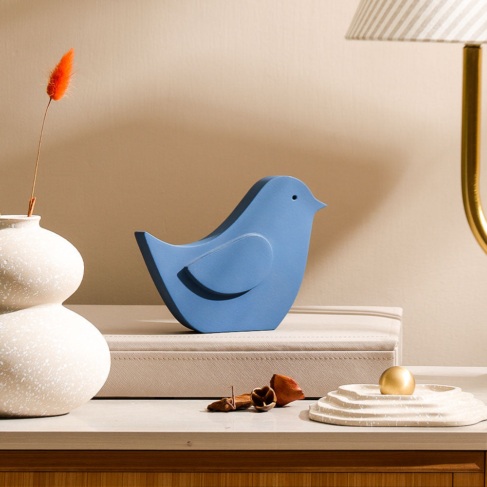 Bird Concrete Sculpture - Dark Blue