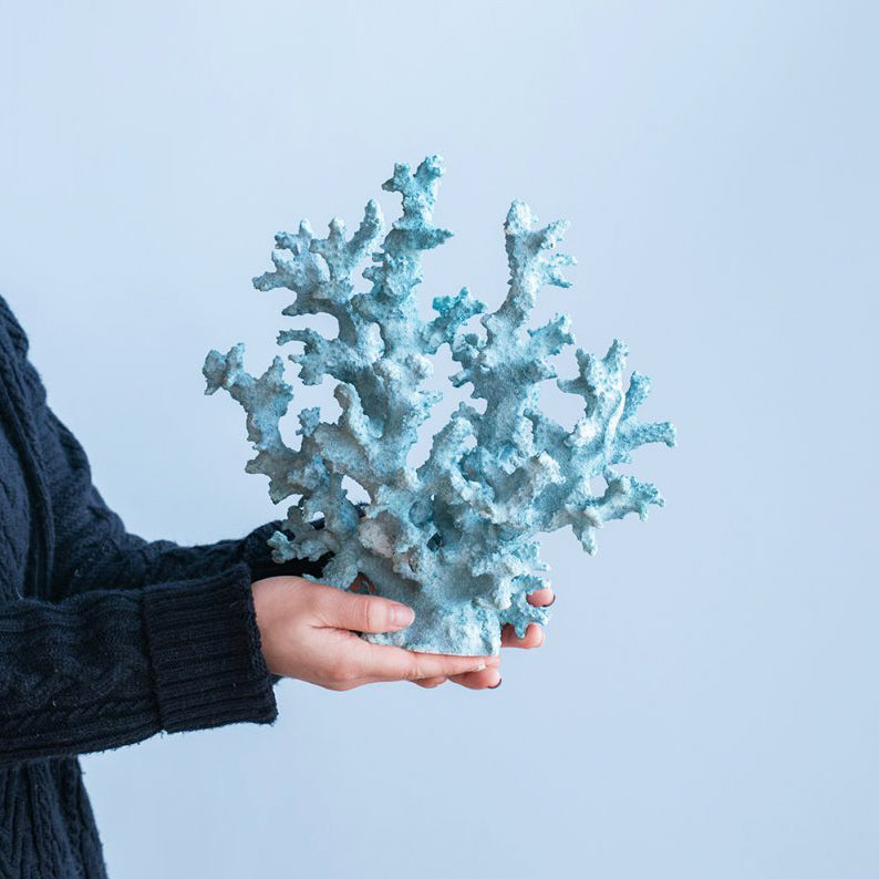 Bird's Nest Coral Sculpture Tall - Blue