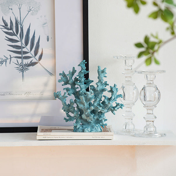 Bird's Nest Coral Sculpture Tall - Blue