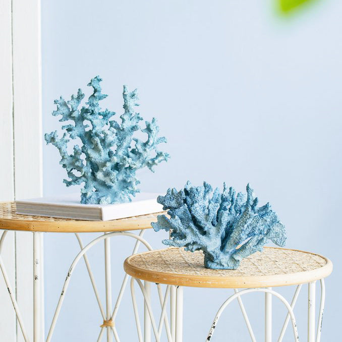 Bird's Nest Coral Sculpture Tall - Blue