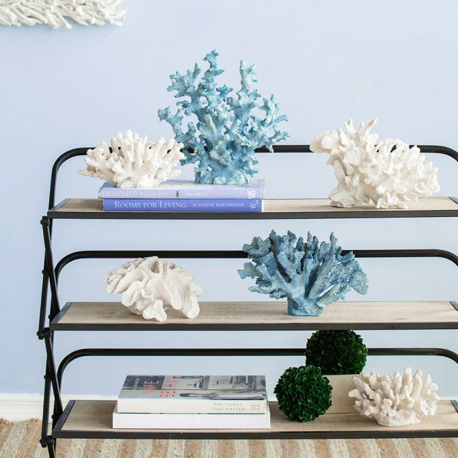 Bird's Nest Coral Sculpture Tall - Blue