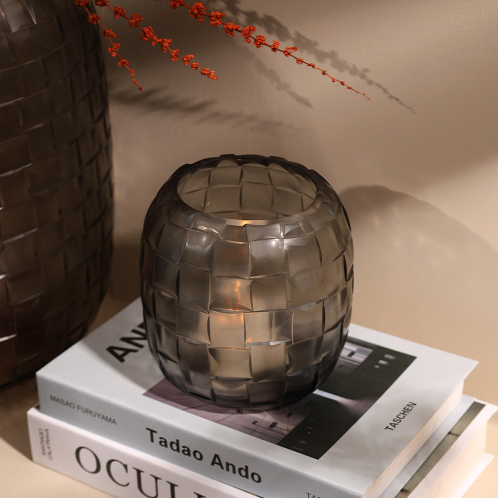 Biscay Glass Hurricane - Smoke Grey