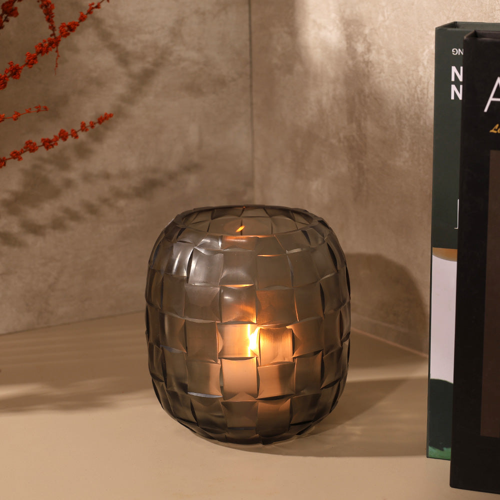 Biscay Glass Hurricane - Smoke Grey