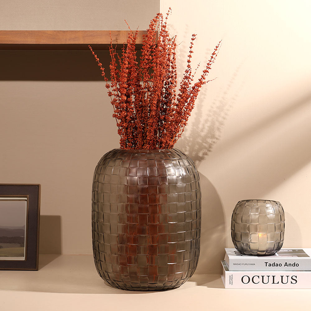 Biscay Glass Vase Medium - Smoke Grey