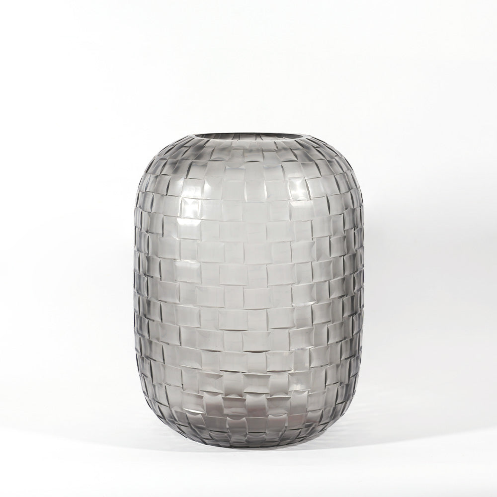 Biscay Glass Vase Medium - Smoke Grey