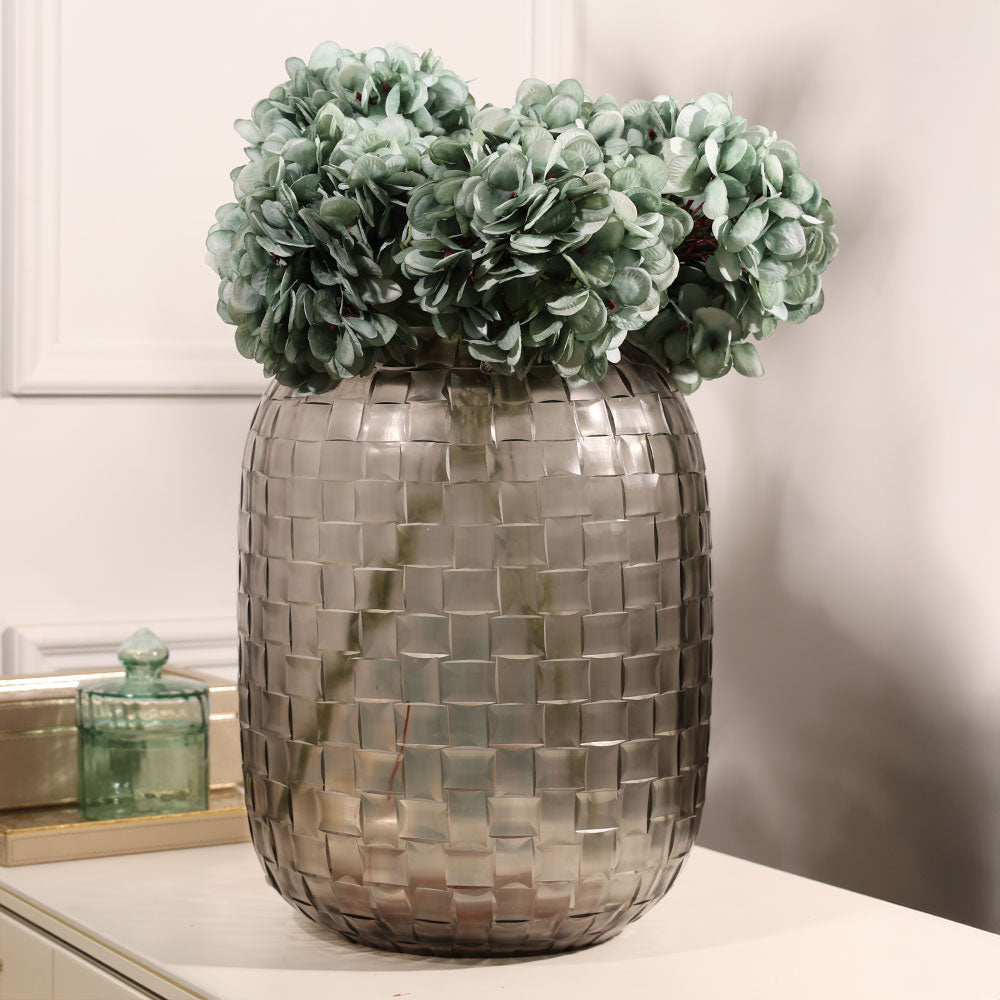 Biscay Glass Vase Medium - Smoke Grey