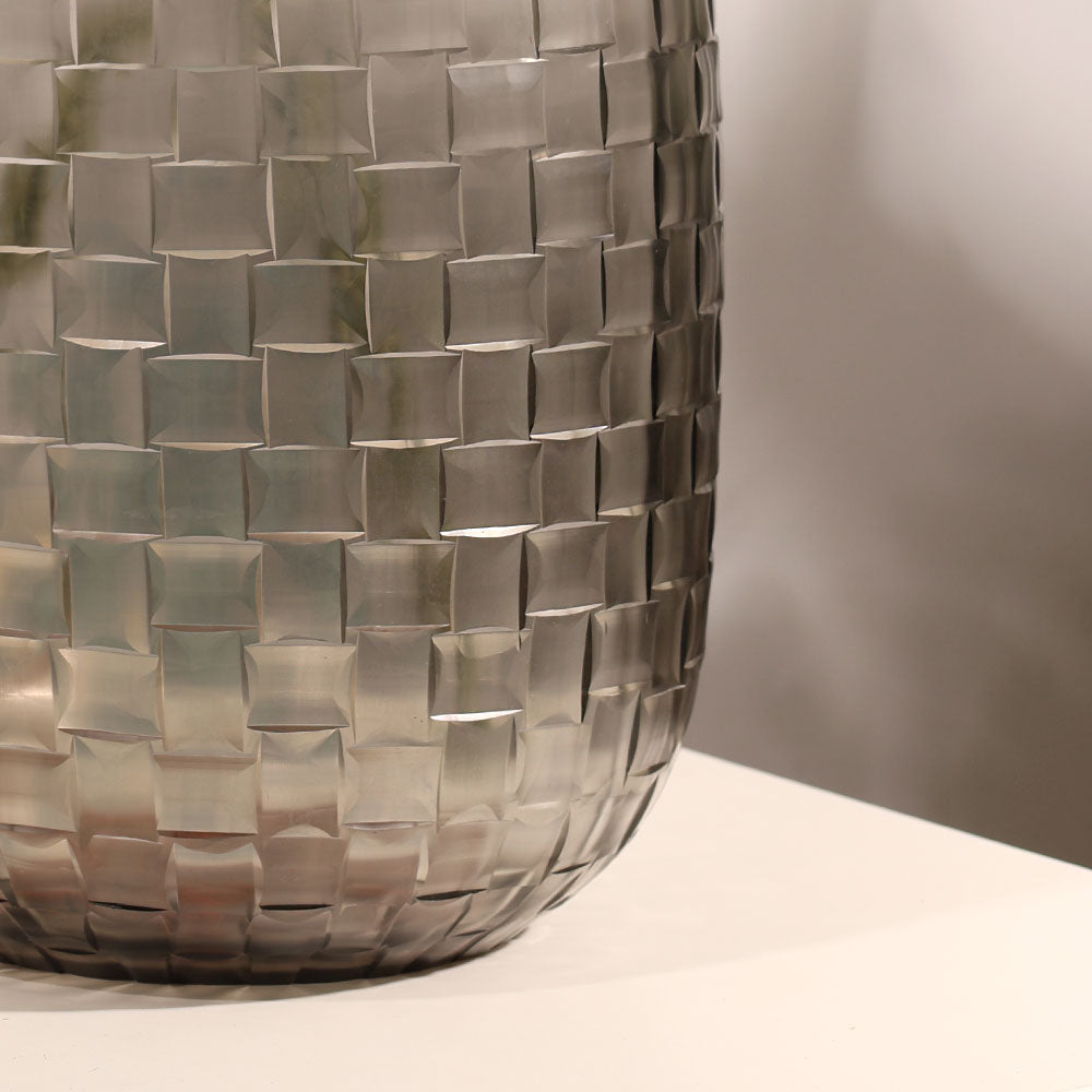 Biscay Glass Vase Medium - Smoke Grey