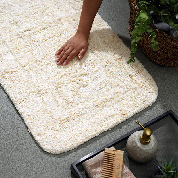 Blake Rectangular Bath Runner - Cream