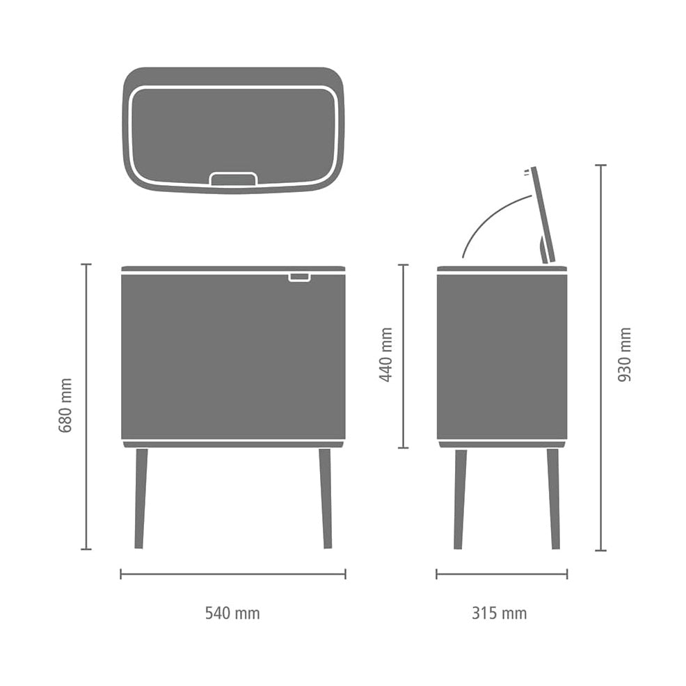 Bo Touch Bin 36L - Metallic Gold