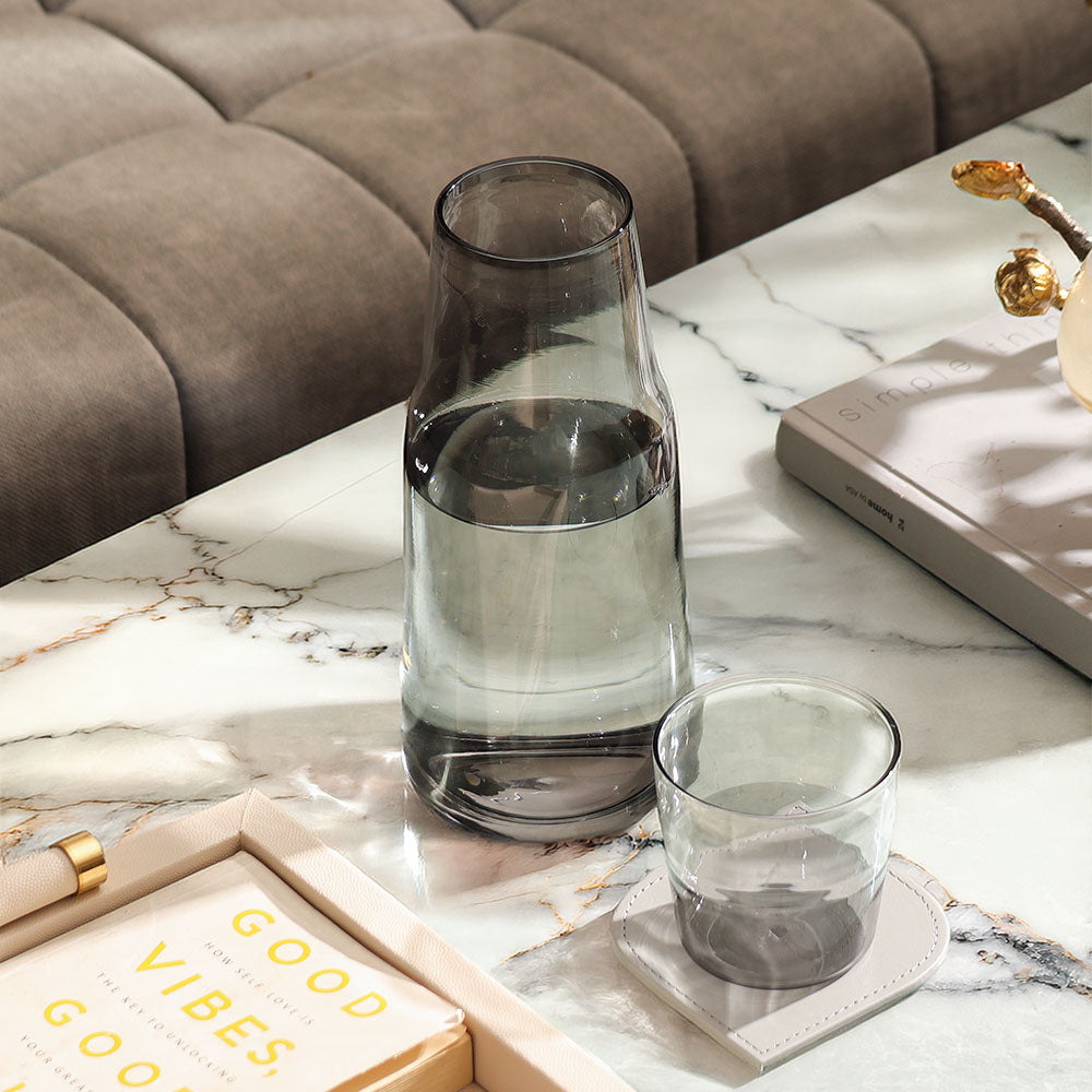 Bocca Glass Water Jug with Tumbler - Smoke