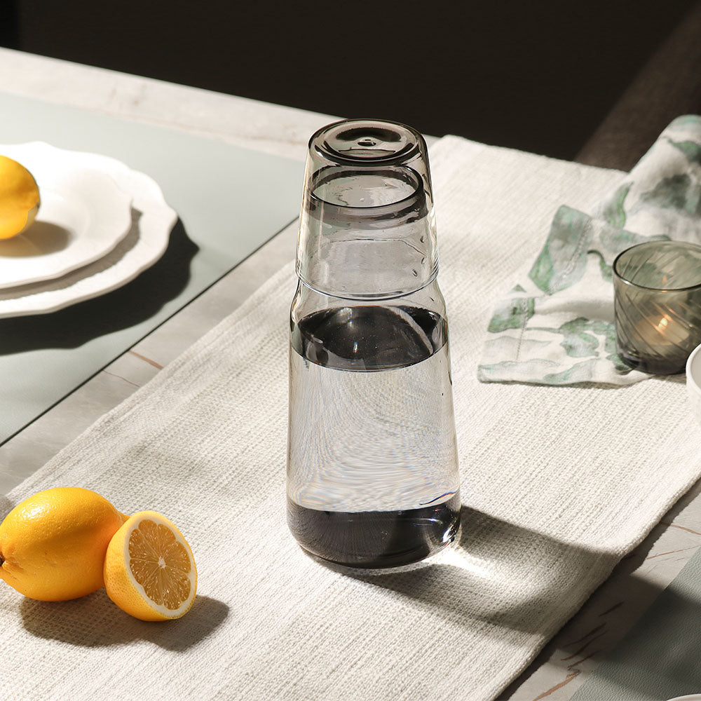 Bocca Glass Water Jug with Tumbler - Smoke