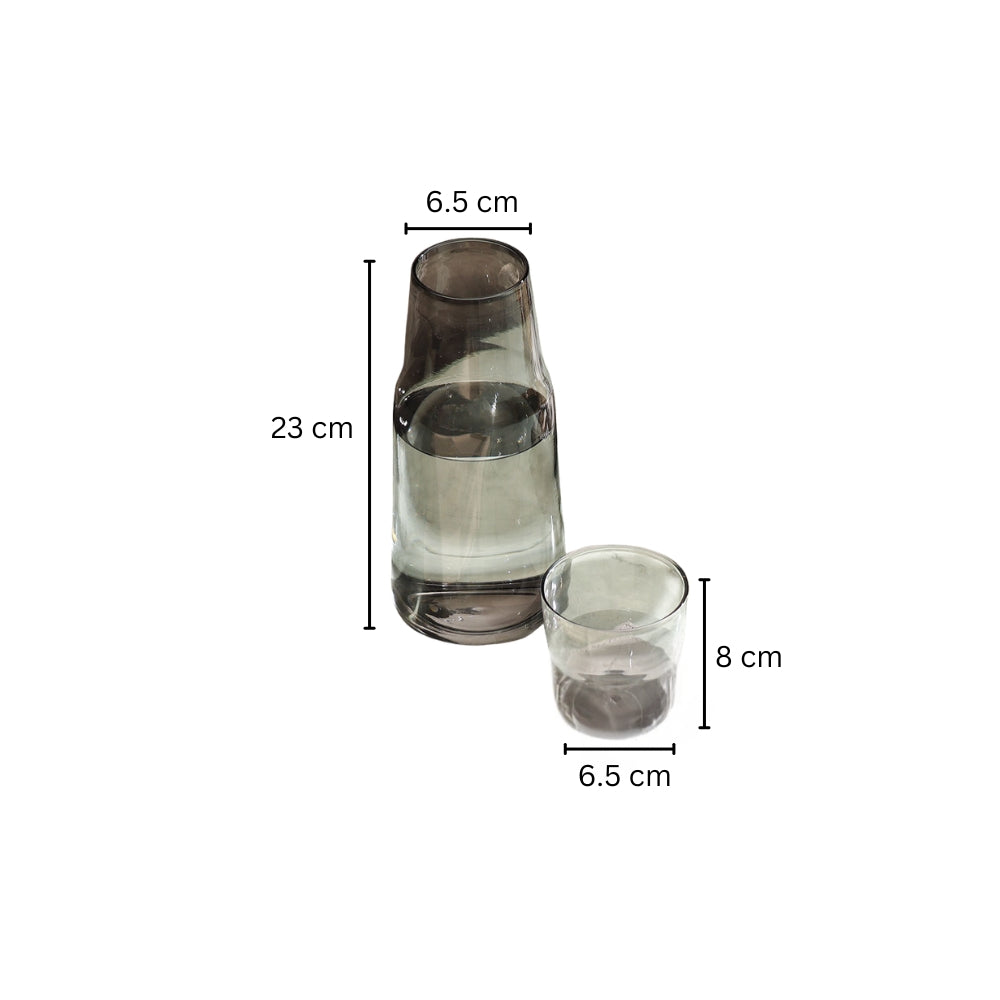Bocca Glass Water Jug with Tumbler - Smoke
