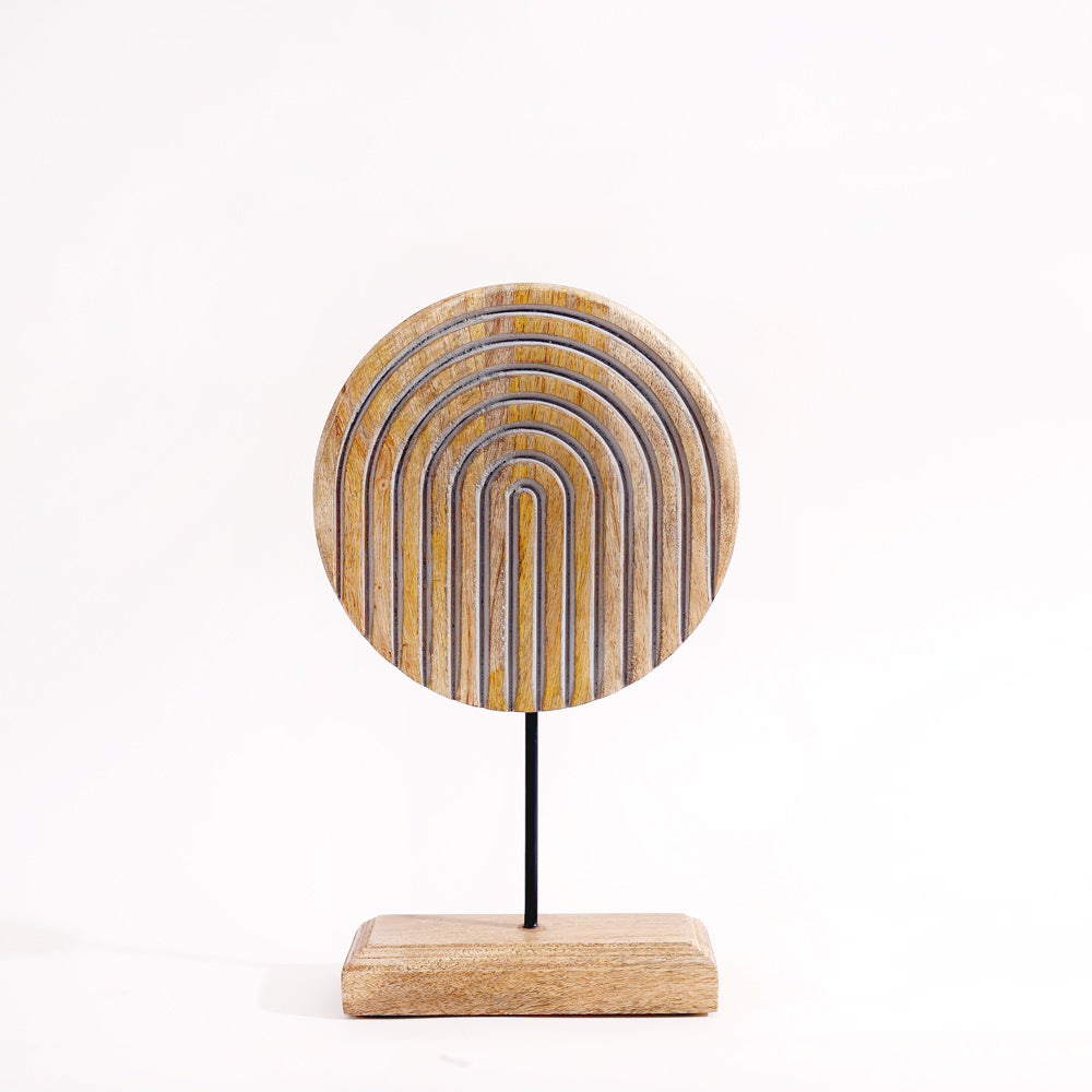 Bogen Carved Wooden Sculpture - Natural Grey