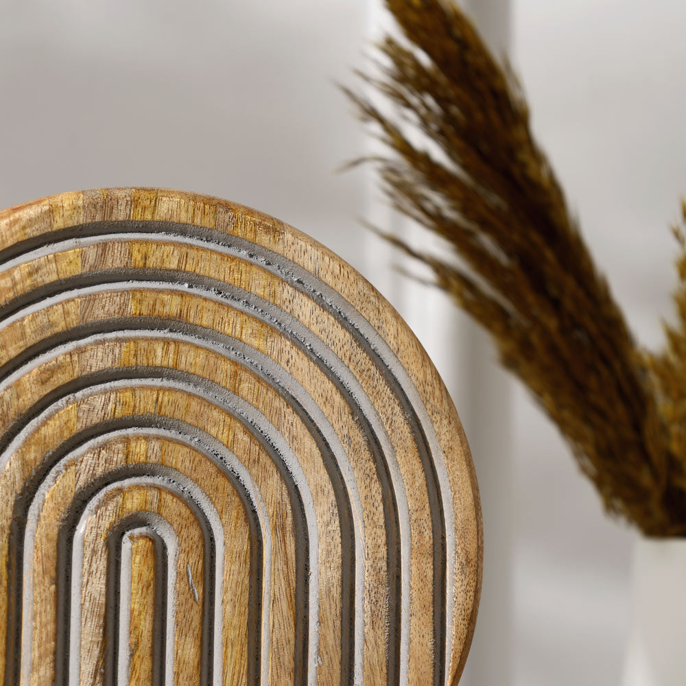 Bogen Carved Wooden Sculpture - Natural Grey