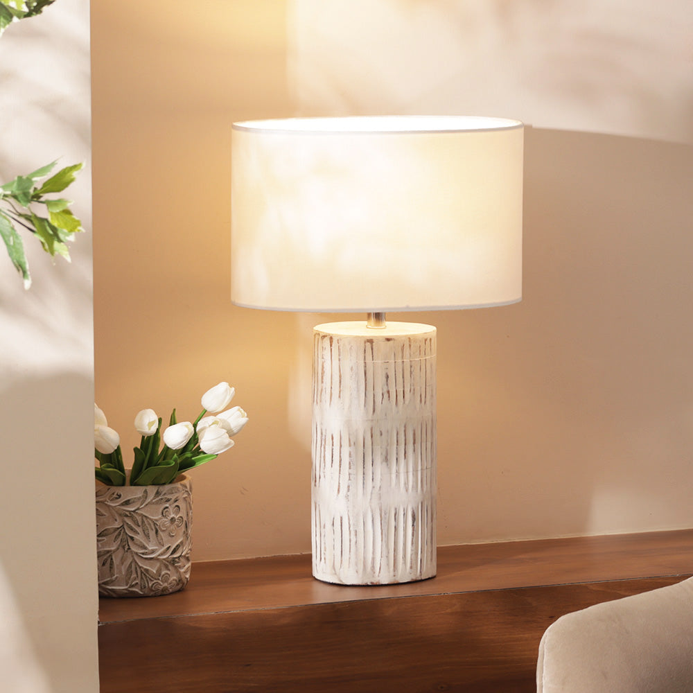 Bois Wooden Table Lamp XL - Vintage White