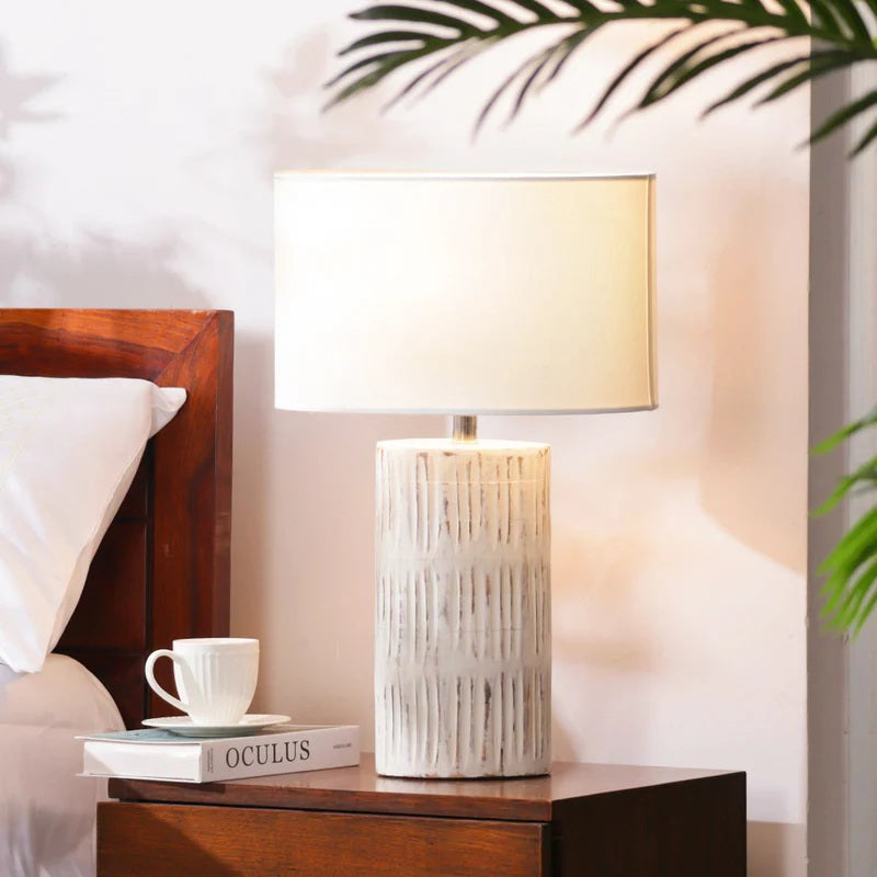 Bois Wooden Table Lamp XL - Vintage White