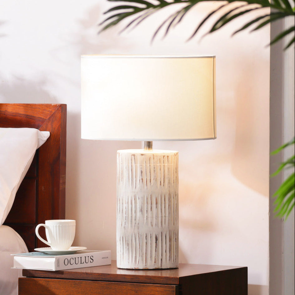 Bois Wooden Table Lamp XL - Vintage White