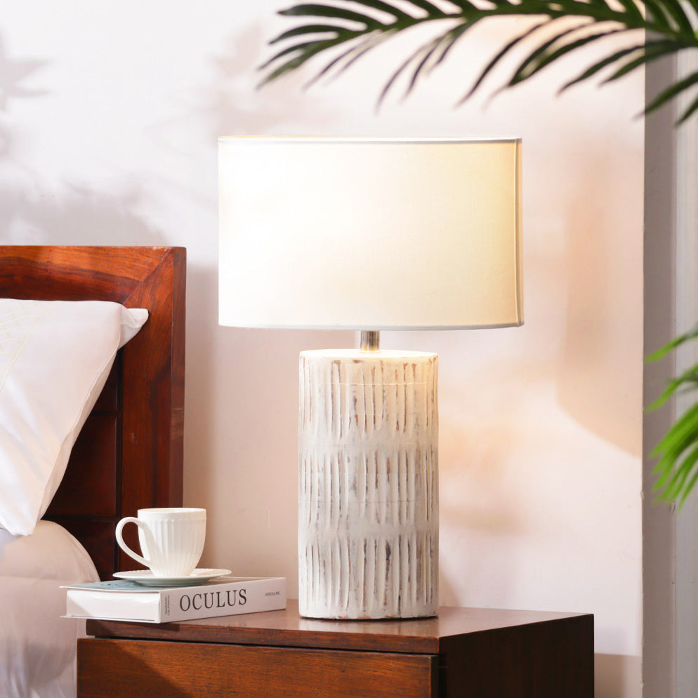 Bois Wooden Table Lamp XL - Vintage White