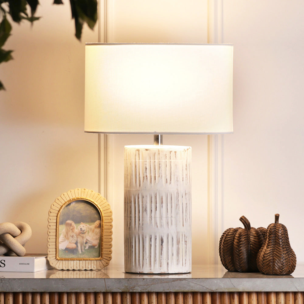 Bois Wooden Table Lamp XL - Vintage White