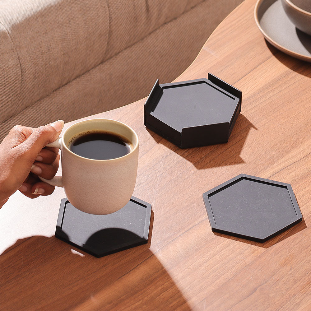 Bold Coasters, Set of 6 - Black