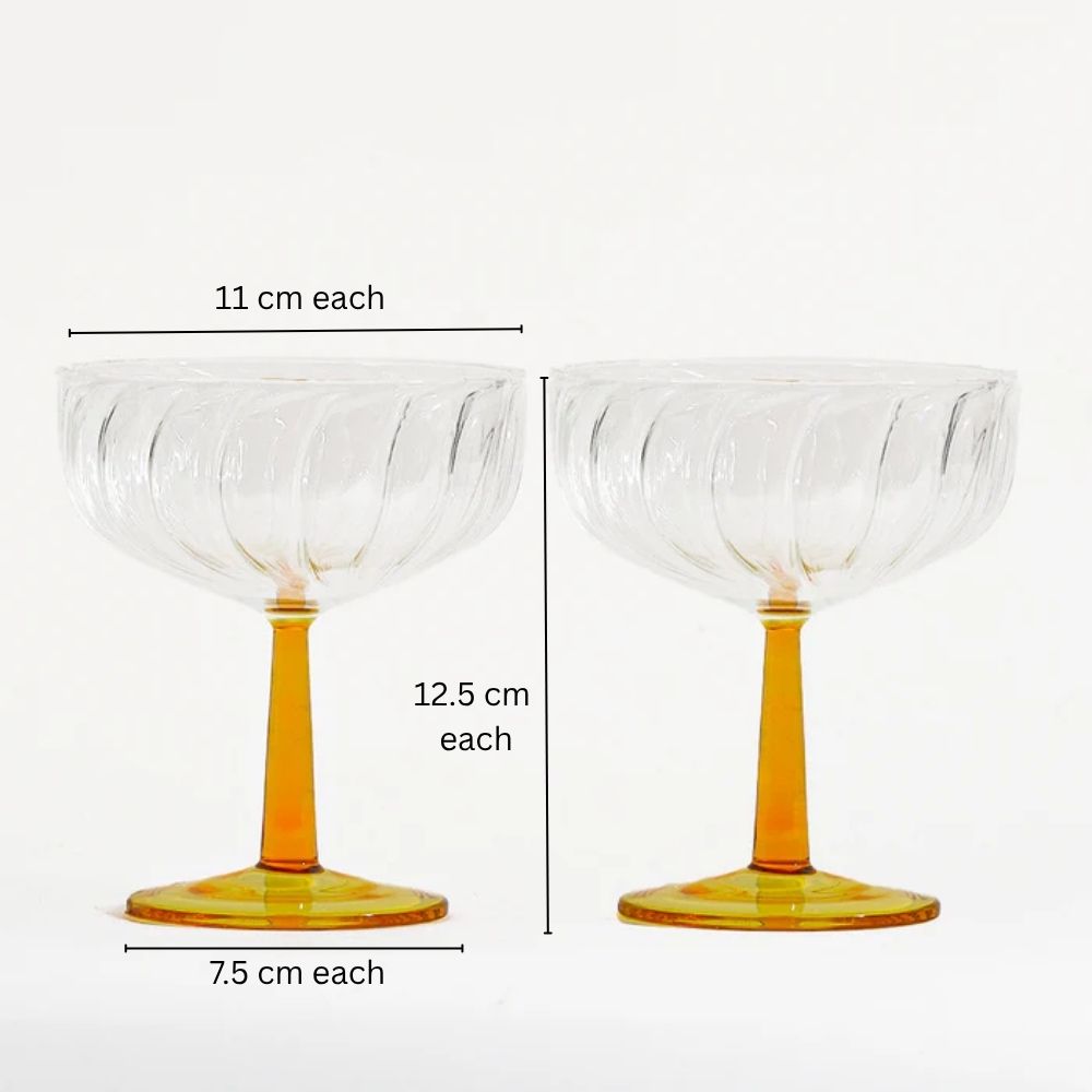 Bonbon Dessert Cups, Set of 2 - Amber