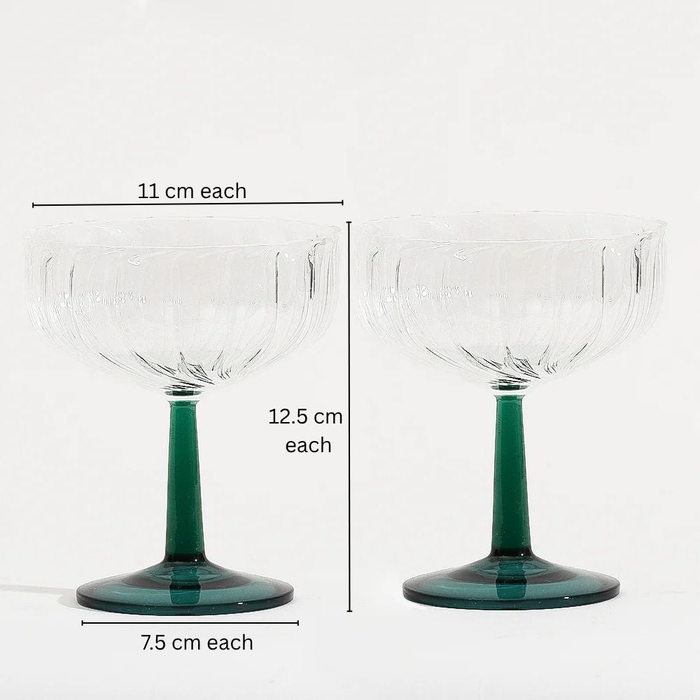 Bonbon Dessert Cups, Set of 2 - Emerald Green