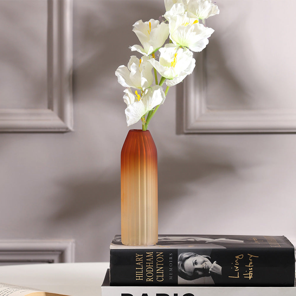 Botella Glass Vase Short - Frosted Amber