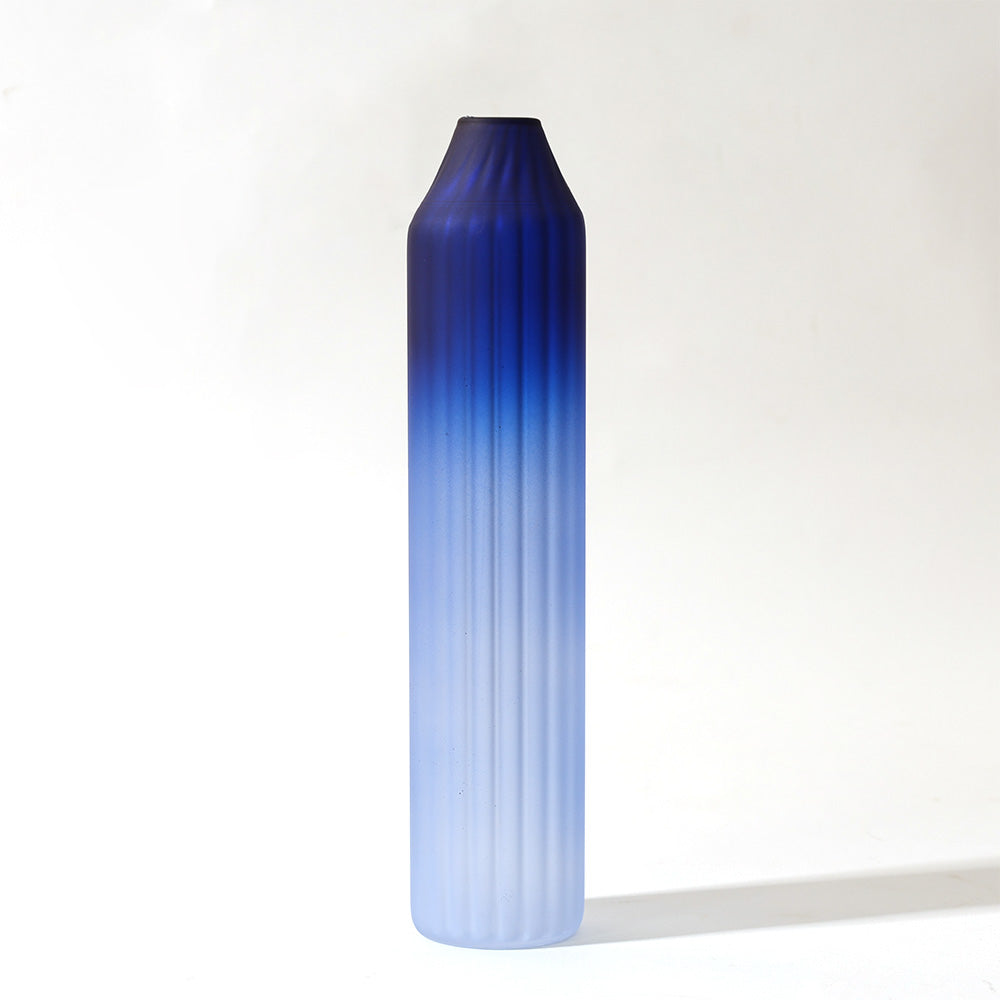Botella Glass Vase Slim - Frosted Sapphire