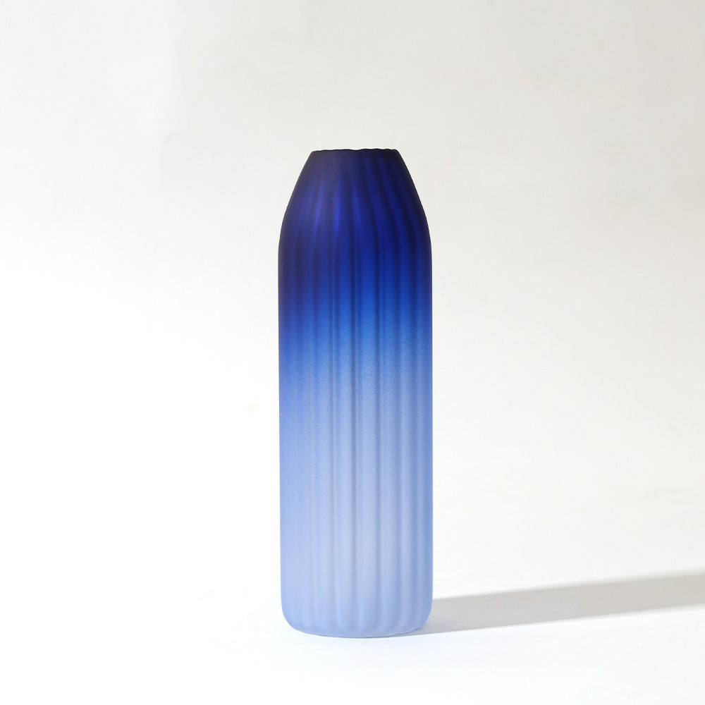 Botella Glass Vase Short - Frosted Sapphire